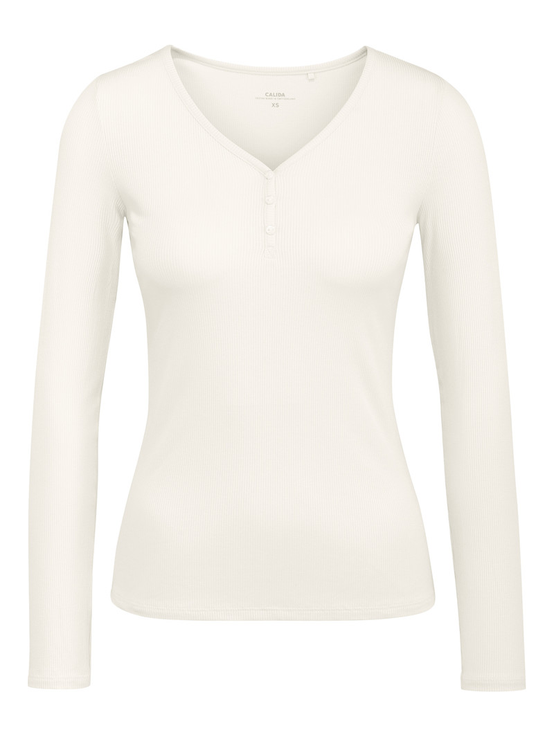 Pigiami Donna Calida Favourites Dreams Shirt Long Sleeve Bianche | 8217-BDXRZ