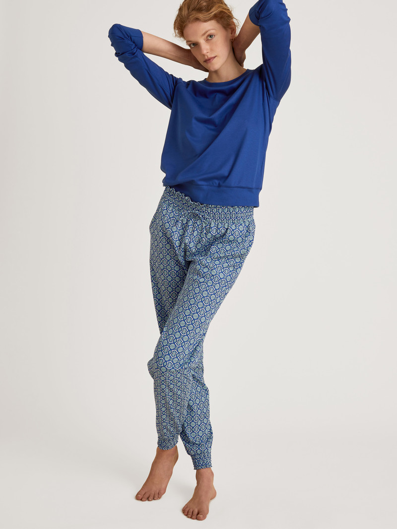 Pigiami Donna Calida Favourites Energy Pants Blu | 9280-GRBJV