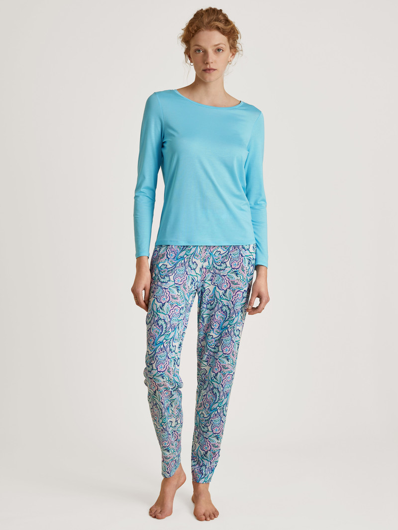 Pigiami Donna Calida Favourites Energy Pants Blu | 6975-YRKJO