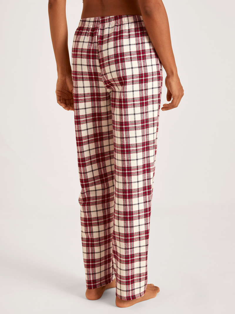 Pigiami Donna Calida Favourites Holidays Flannel Trousers Crema | 8639-UVJPX