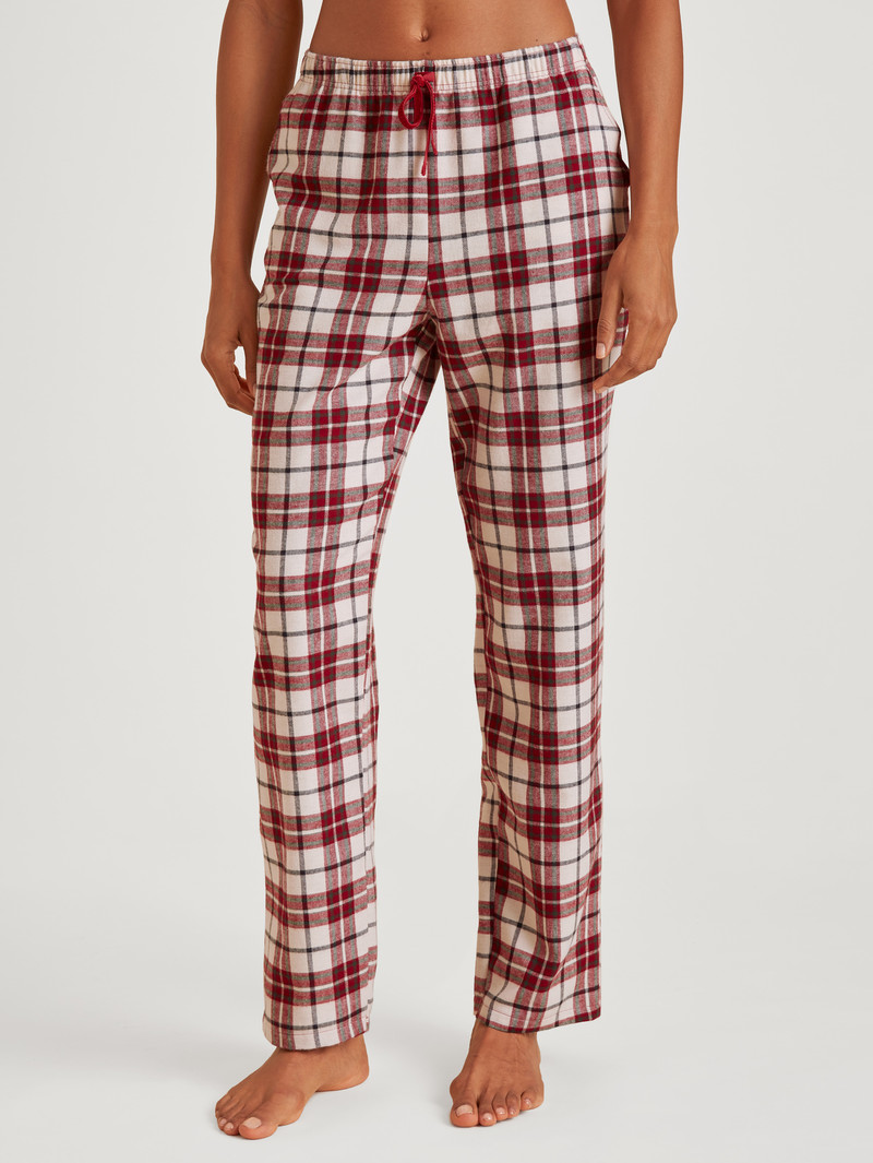 Pigiami Donna Calida Favourites Holidays Flannel Trousers Crema | 8639-UVJPX