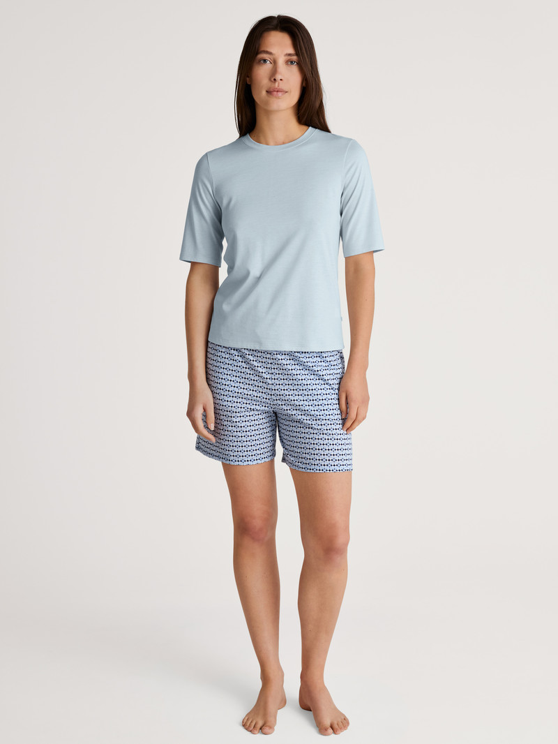 Pigiami Donna Calida Favourites Joy Shirt Short Sleeve Arctic Ice | 3521-MBAWV