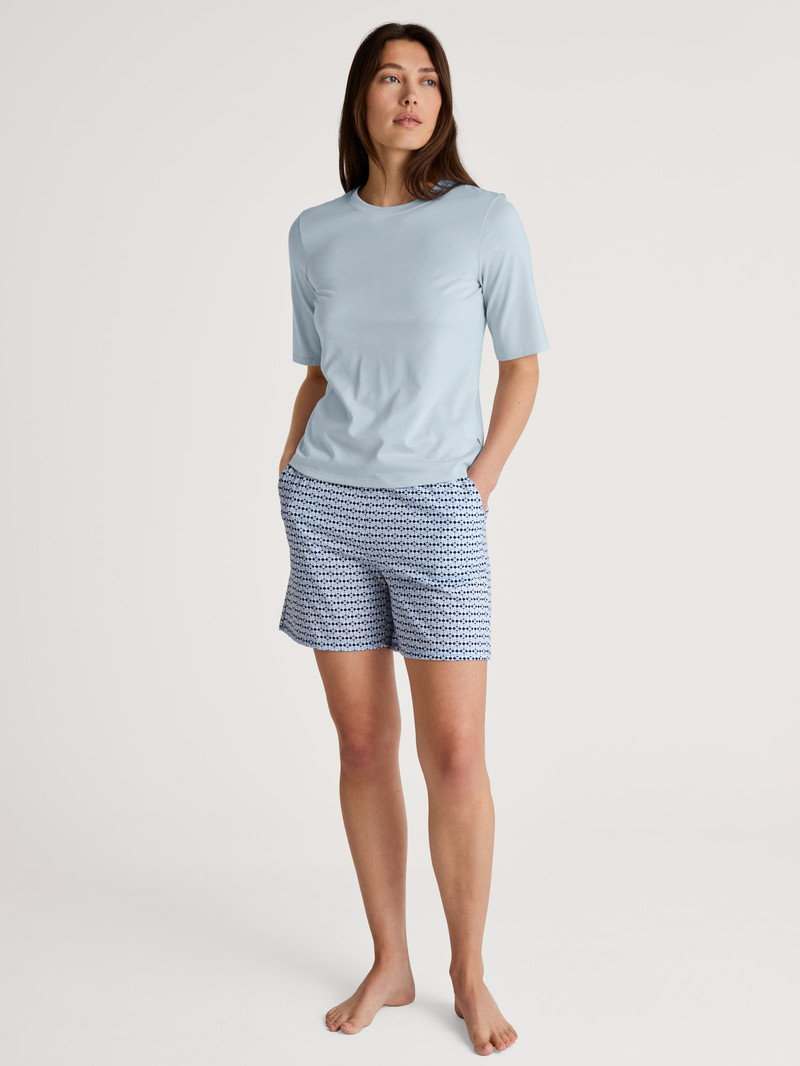 Pigiami Donna Calida Favourites Joy Shirt Short Sleeve Arctic Ice | 3521-MBAWV