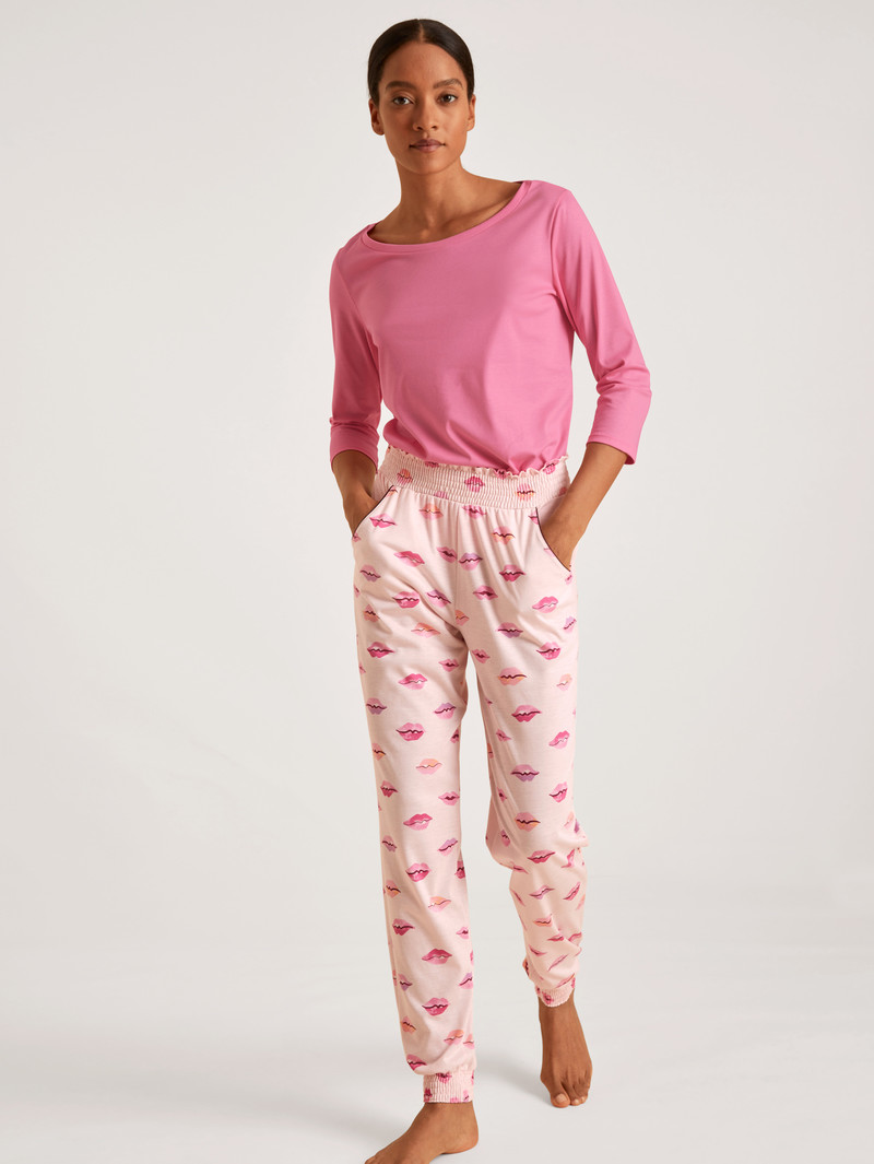 Pigiami Donna Calida Favourites Kiss Pants Pearl Blush | 9617-GIELB