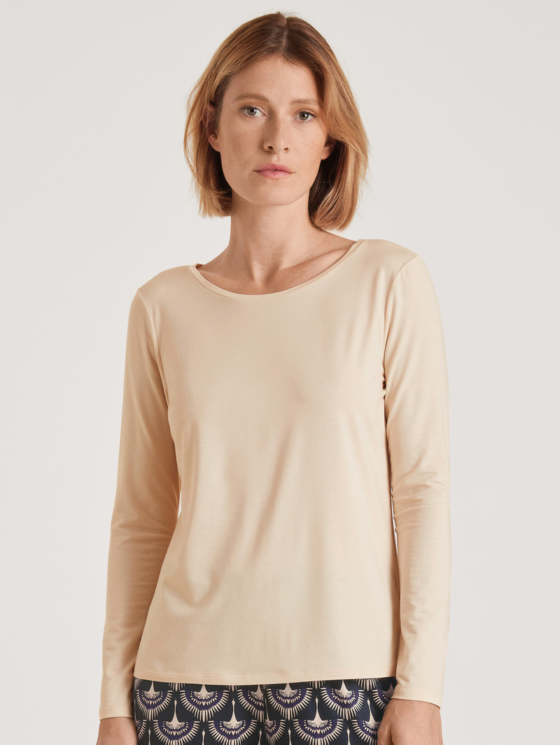 Pigiami Donna Calida Favourites Seduction Shirt Long Sleeve Corallo | 2180-OXCWE