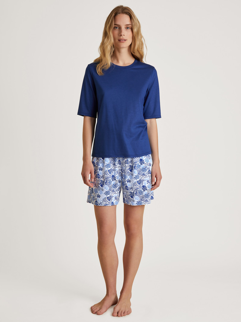 Pigiami Donna Calida Favourites Serenity Shorts Blu | 4598-AHNRK