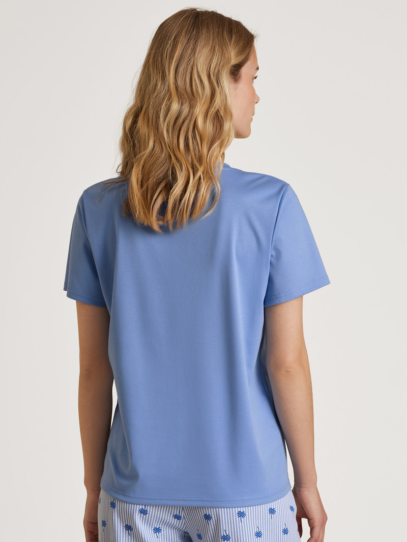 Pigiami Donna Calida Favourites Serenity Shirt Short Sleeve Blu | 3125-BMPQZ