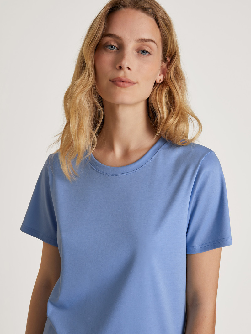 Pigiami Donna Calida Favourites Serenity Shirt Short Sleeve Blu | 3125-BMPQZ