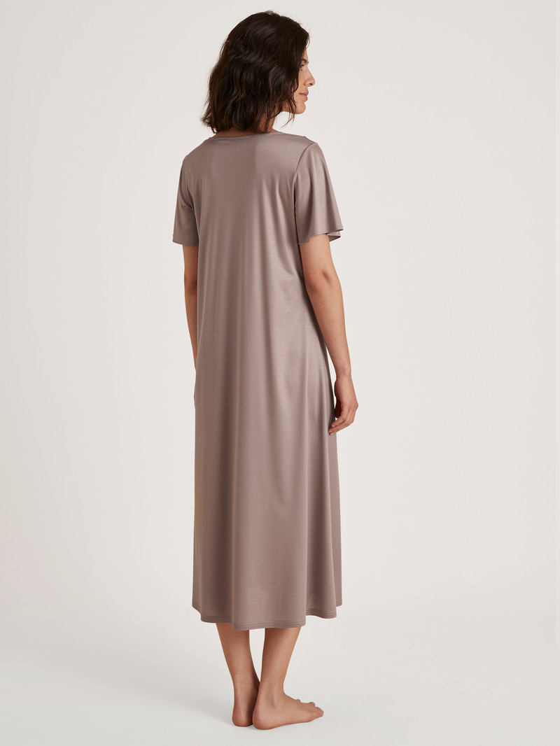 Pigiami Donna Calida Glamorous Nights Sleepshirt, Length 120 Cm Etherea Taupe | 7016-WKRYC