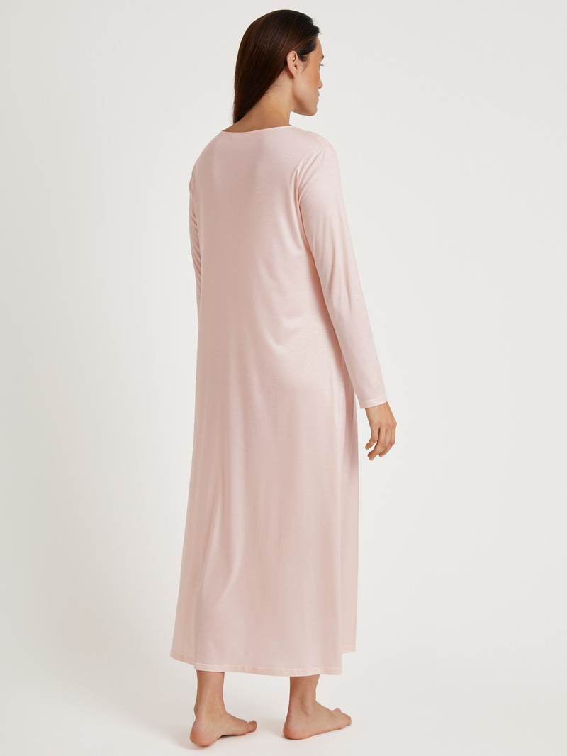 Pigiami Donna Calida Lace Nights Long-sleeved Nightdress, Length 125 Cm Rosa | 6124-ELSHK