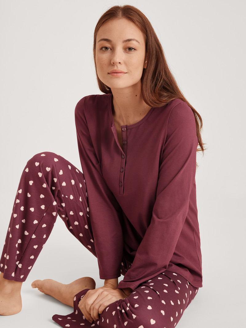 Pigiami Donna Calida Lovely Nights Pyjama Rosse | 4637-BYSEU