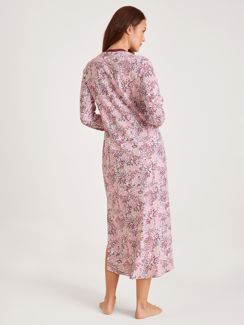 Pigiami Donna Calida Midnight Flowers Long-sleeved Nightdress Rosse | 3921-AFCYV