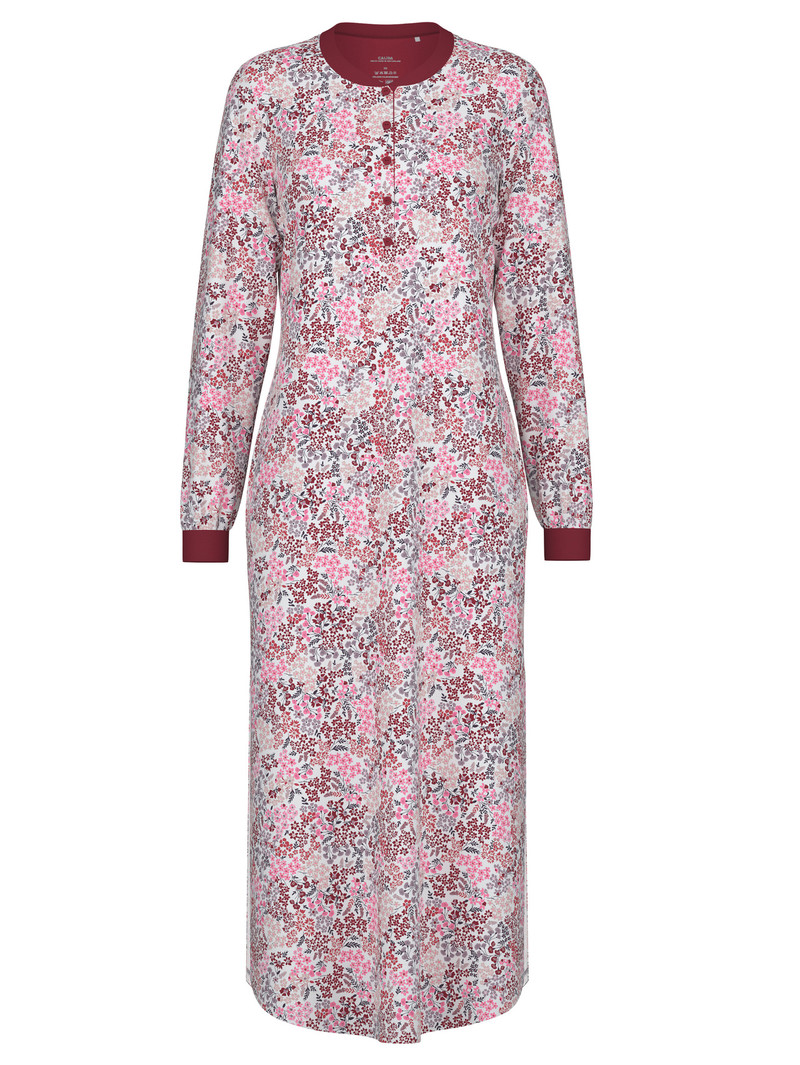 Pigiami Donna Calida Midnight Flowers Long-sleeved Nightdress Rosse | 3921-AFCYV