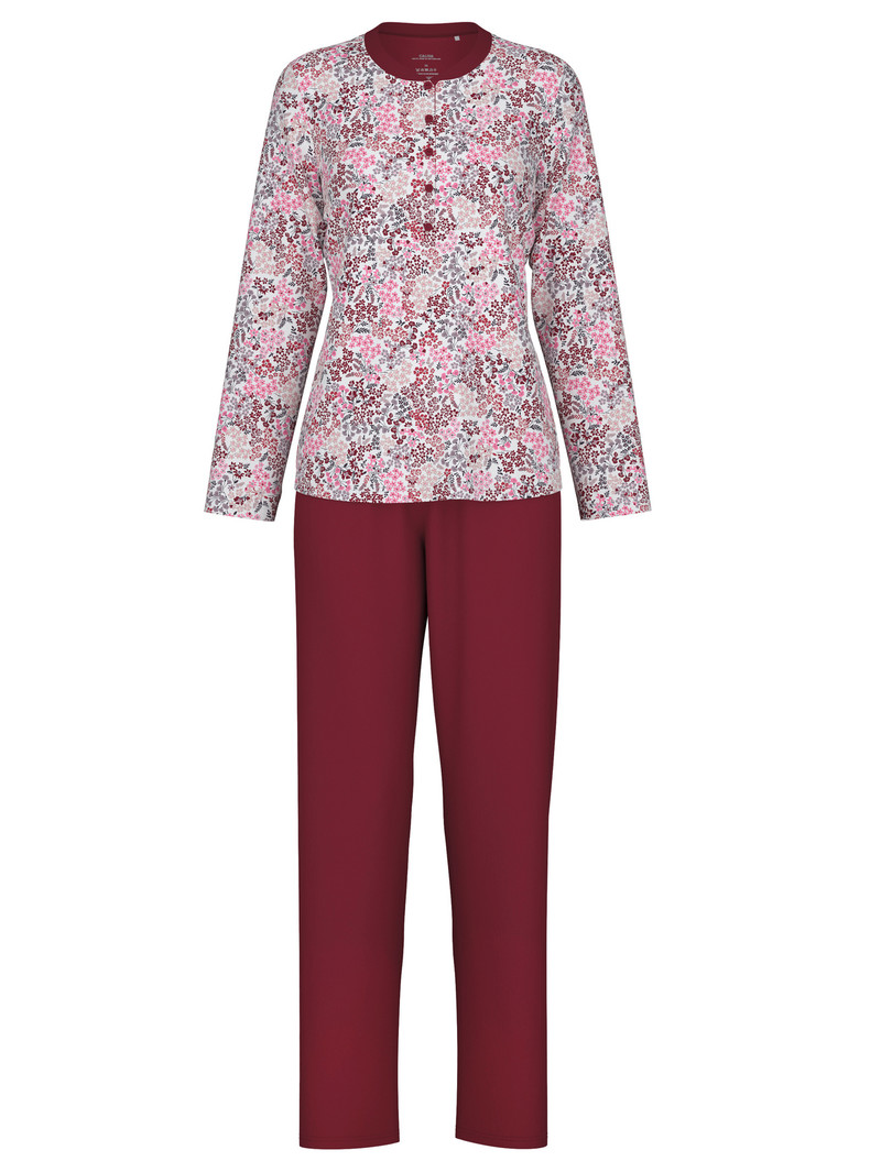 Pigiami Donna Calida Midnight Flowers Pyjama Rosse | 2197-TRYQL