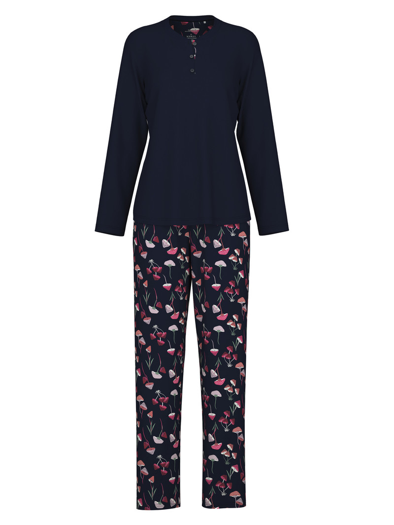 Pigiami Donna Calida Midnight Mushrooms Pyjama Corallo Blu | 8602-EMXTJ