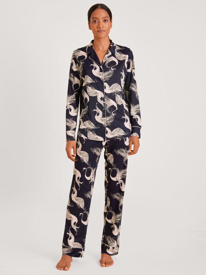 Pigiami Donna Calida Moonlight Dreams Pyjama Blu | 5698-BDIJR