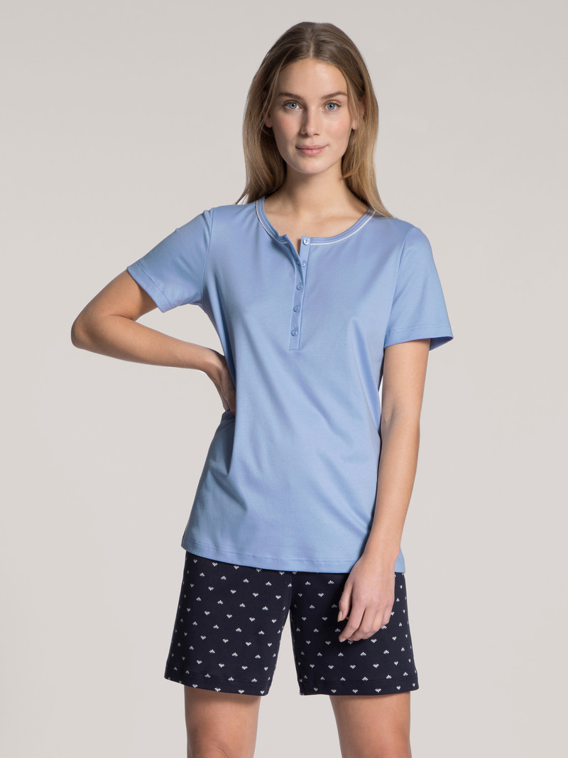 Pigiami Donna Calida Night Lovers Short Pyjama Corallo Blu | 6721-VWFSE