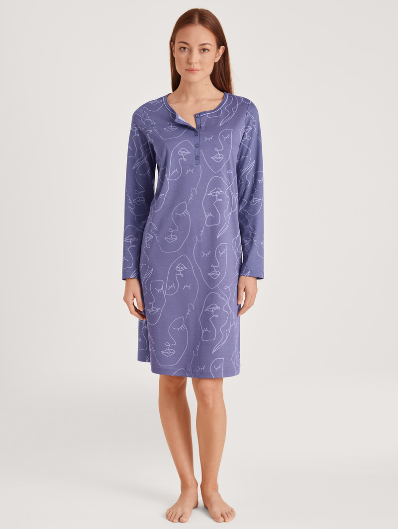 Pigiami Donna Calida Night Lovers Sleepshirt, Length 100cm Viola | 1034-ZUFMA