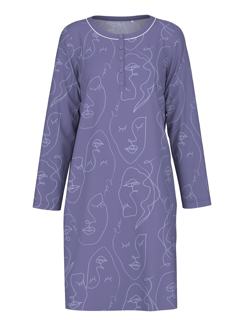 Pigiami Donna Calida Night Lovers Sleepshirt, Length 100cm Viola | 1034-ZUFMA