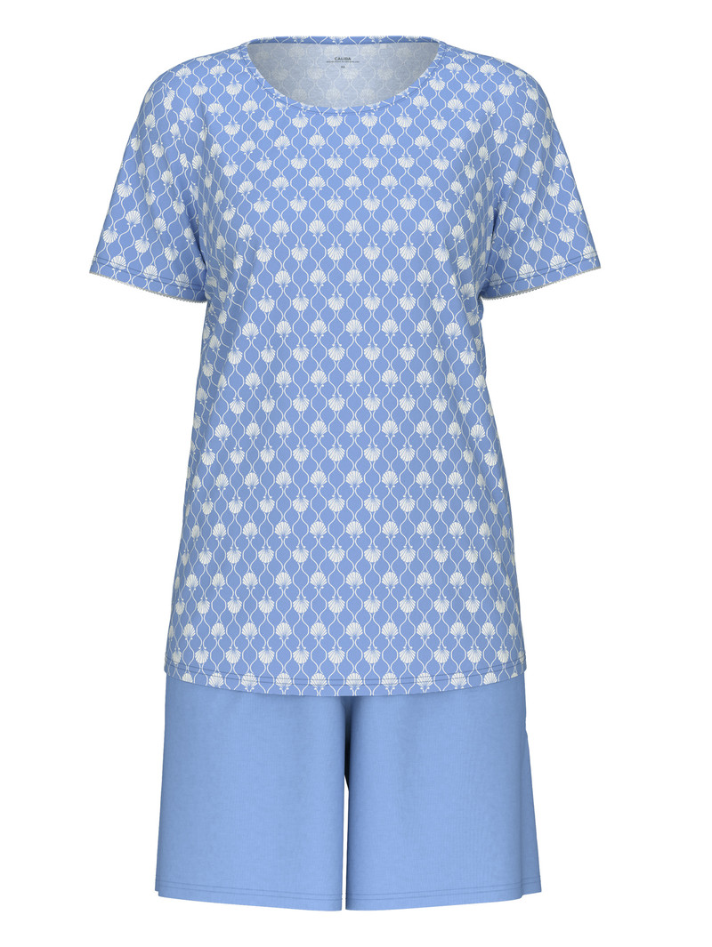 Pigiami Donna Calida Shell Nights Short Pyjama Blu | 7136-QKEWP