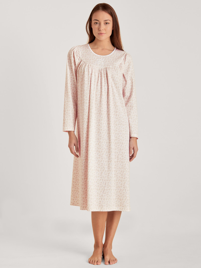 Pigiami Donna Calida Soft Cotton Nightdress, Length 110 Cm Pearl Blush | 9647-ZRSLI