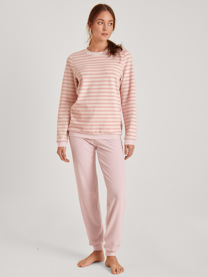 Pigiami Donna Calida Soft Dreams Terry Pyjama With Cuff Rosa | 4539-VUXYT