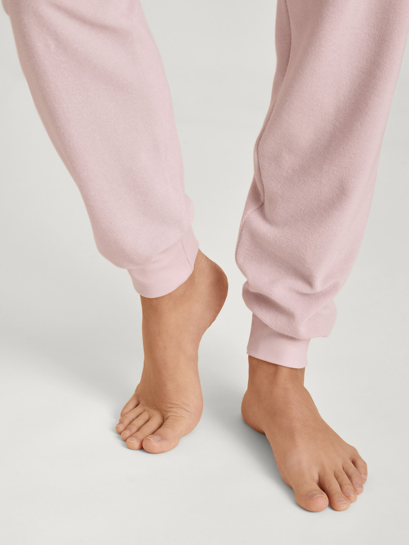 Pigiami Donna Calida Soft Dreams Terry Pyjama With Cuff Rosa | 4539-VUXYT