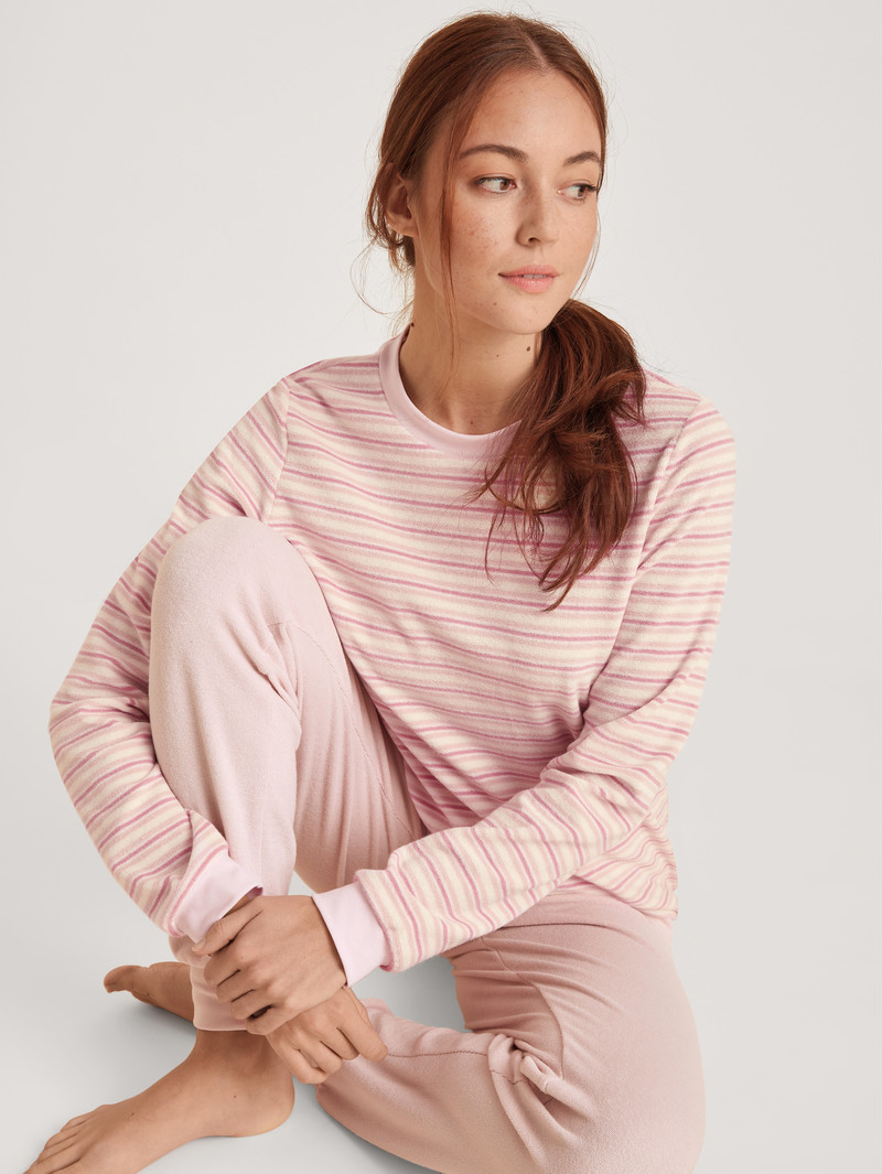 Pigiami Donna Calida Soft Dreams Terry Pyjama With Cuff Rosa | 4539-VUXYT