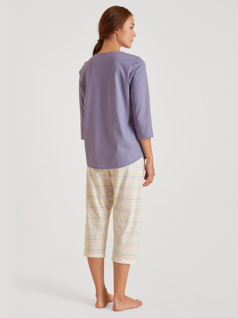 Pigiami Donna Calida Special 3/4 Pyjama Blu | 2674-VICOG