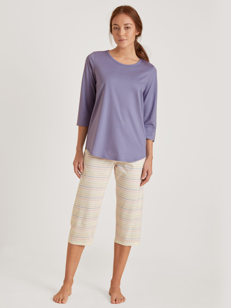 Pigiami Donna Calida Special 3/4 Pyjama Blu | 2674-VICOG