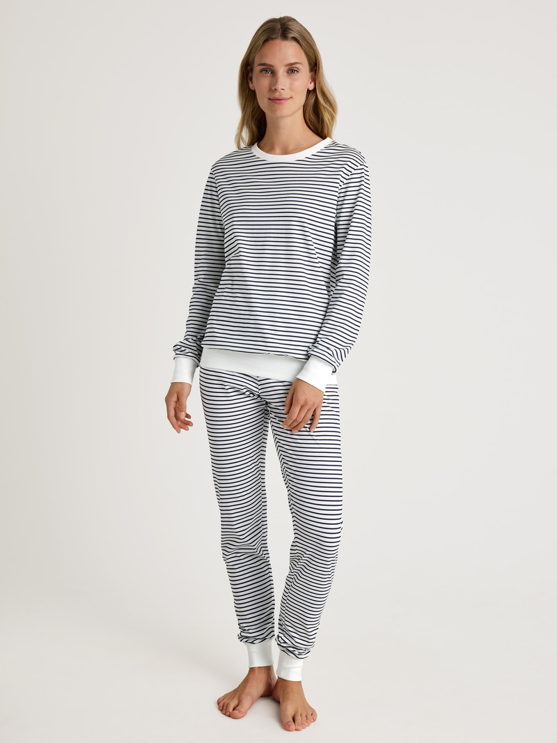 Pigiami Donna Calida Special Pyjama With Cuff Blu | 2740-TFAXM