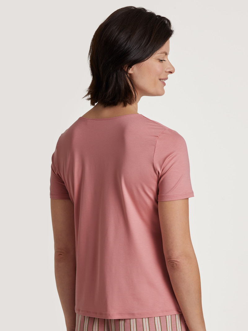 Pigiami Donna Calida Special Shirt Short Sleeve Rosa | 9384-SIBAF