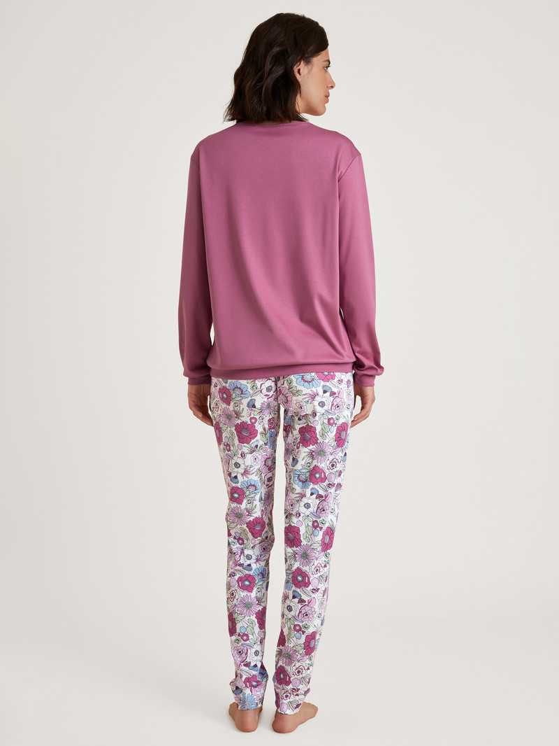 Pigiami Donna Calida Spring Flower Dreams Cuffed Pyjamas Rosse | 5286-KHOPE