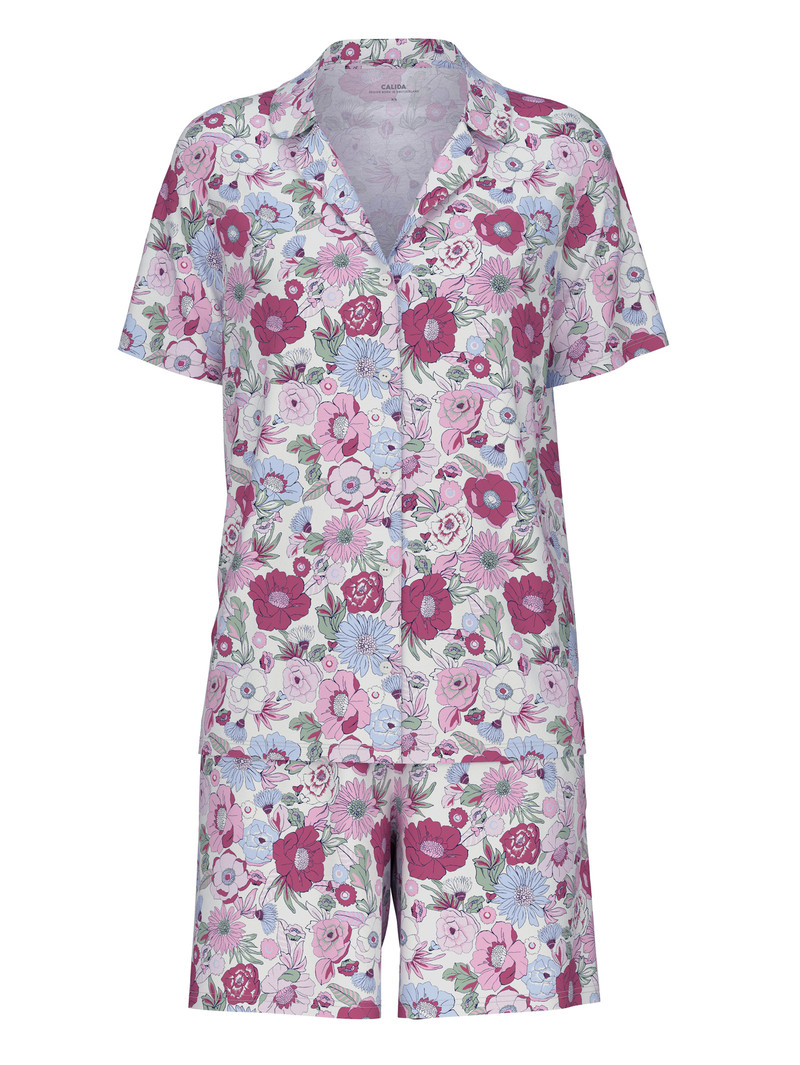 Pigiami Donna Calida Spring Flower Dreams Short Pyjama Rosse | 6879-ENZWU