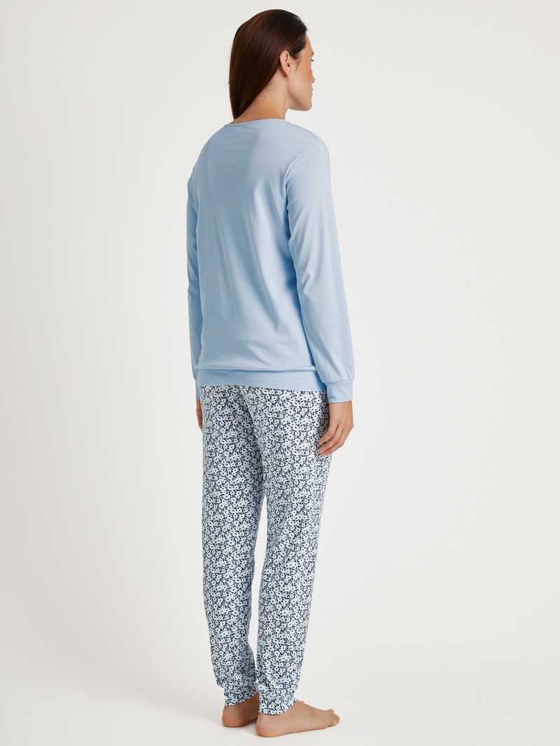 Pigiami Donna Calida Sweet Dreams Pyjama With Cuff Arctic Ice | 9628-TJXWB