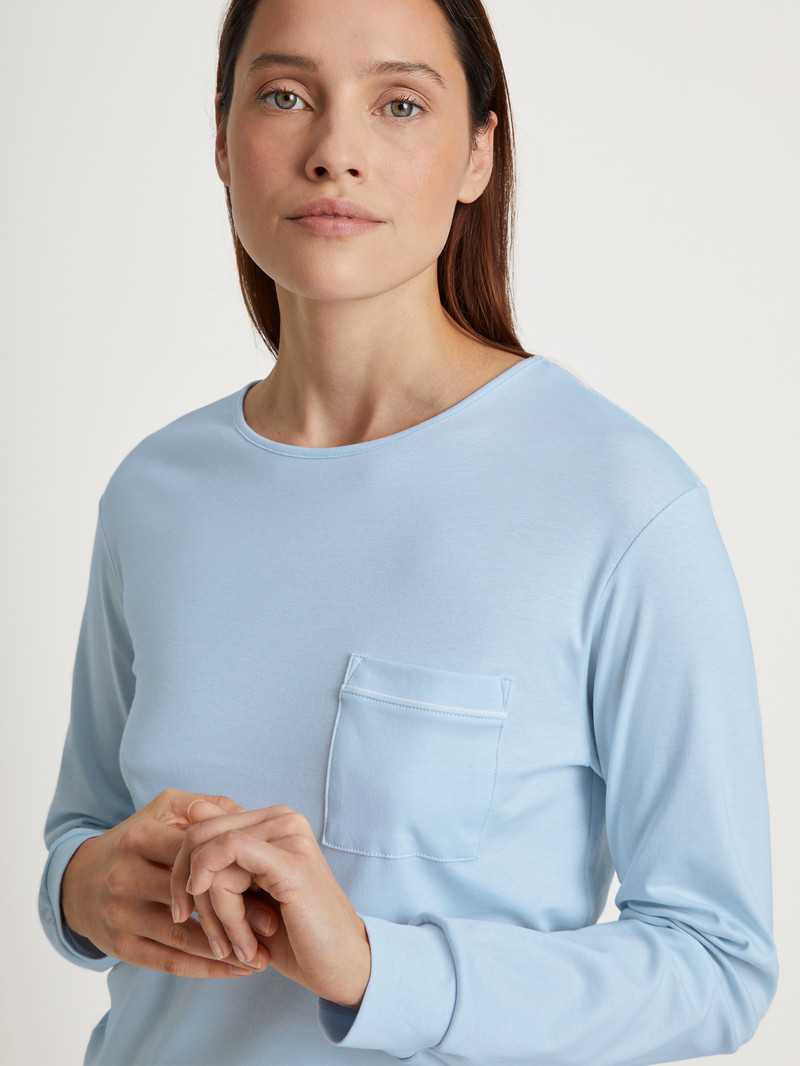 Pigiami Donna Calida Sweet Dreams Pyjama With Cuff Arctic Ice | 9628-TJXWB