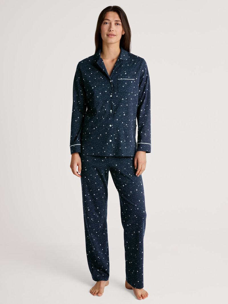 Pigiami Donna Calida Sweet Dreams Pyjama Buttoned Blu | 3574-FORCB