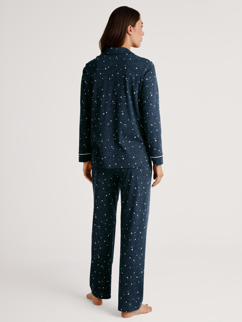 Pigiami Donna Calida Sweet Dreams Pyjama Buttoned Blu | 3574-FORCB