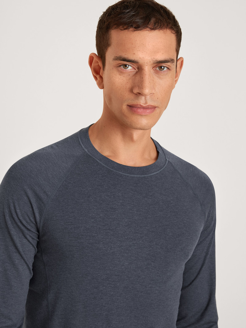 Pigiami Uomo Calida Dsw Warming Shirt Long-sleeve Anthrazit | 8365-BDPYF