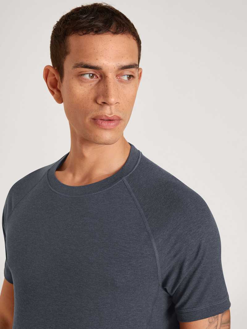 Pigiami Uomo Calida Dsw Warming Shirt Short Sleeve Anthrazit | 9268-BLATQ