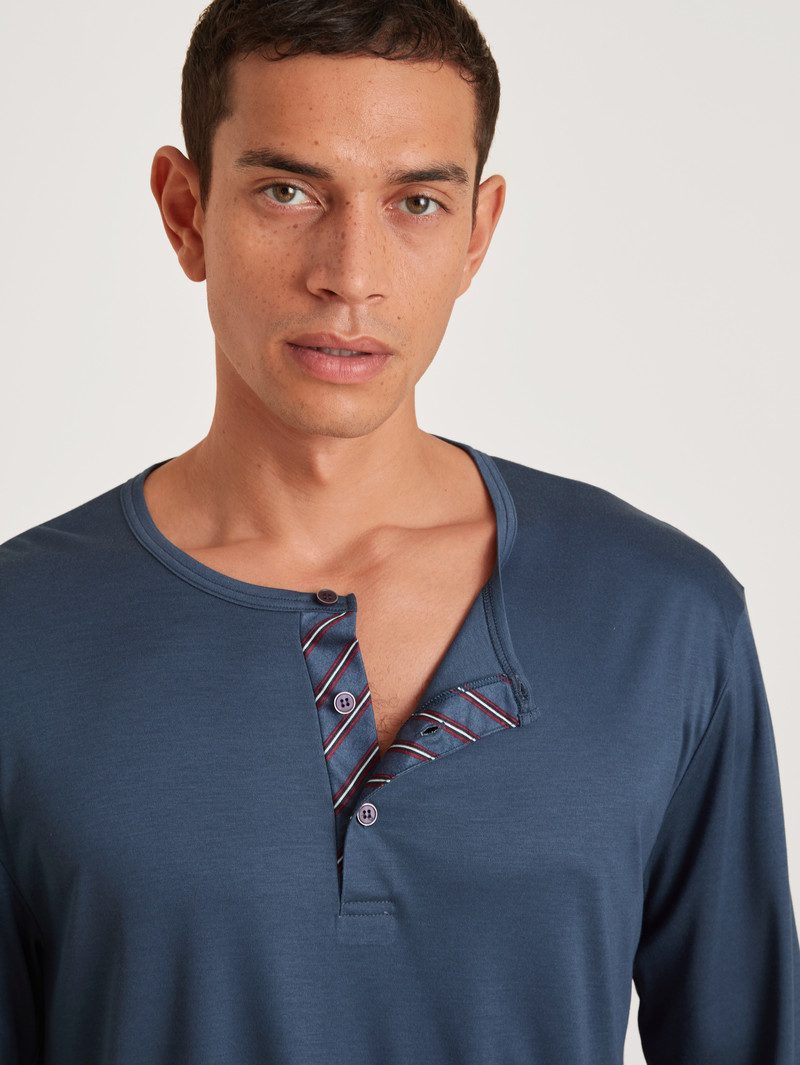 Pigiami Uomo Calida Function Silk Pyjama Blu | 9485-RYGLW