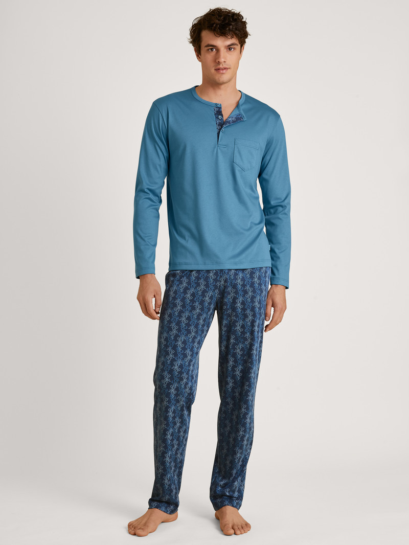 Pigiami Uomo Calida Relax Choice 2 Pyjama Blu | 6072-RXEDH