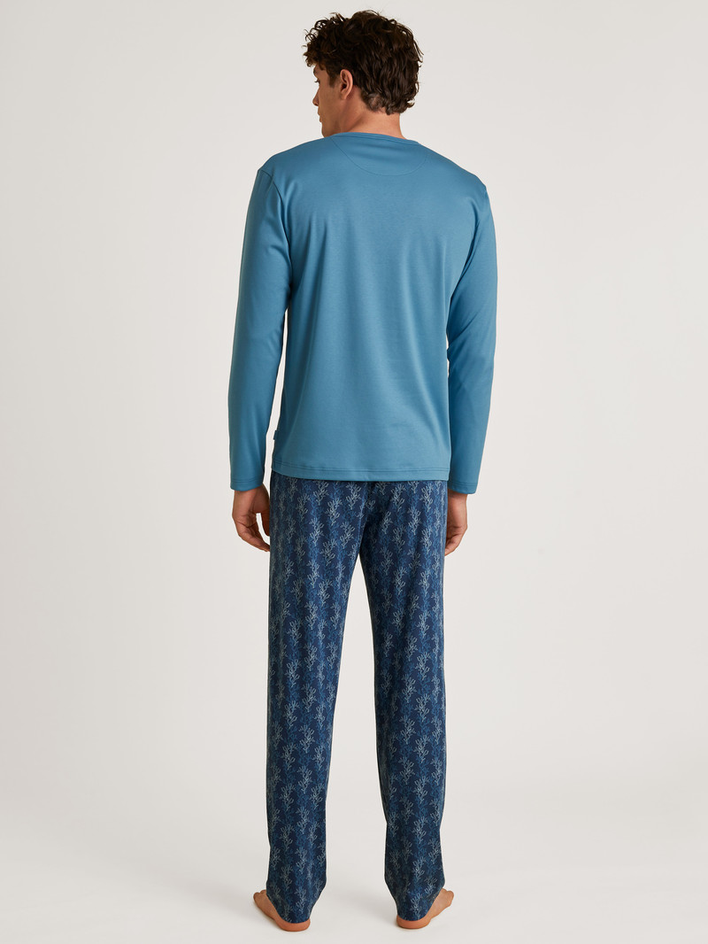 Pigiami Uomo Calida Relax Choice 2 Pyjama Blu | 6072-RXEDH