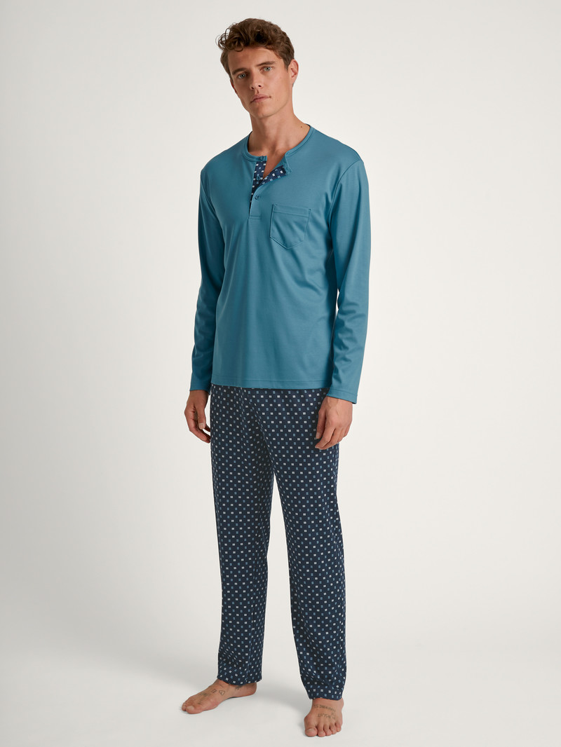 Pigiami Uomo Calida Relax Choice 3 Pyjama Blu | 6458-HDEMF