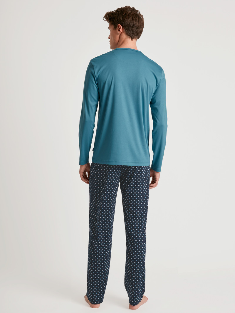 Pigiami Uomo Calida Relax Choice 3 Pyjama Blu | 6458-HDEMF