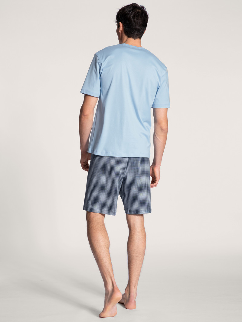 Pigiami Uomo Calida Relax Choice Short Pyjama Blu | 7645-SYMJB