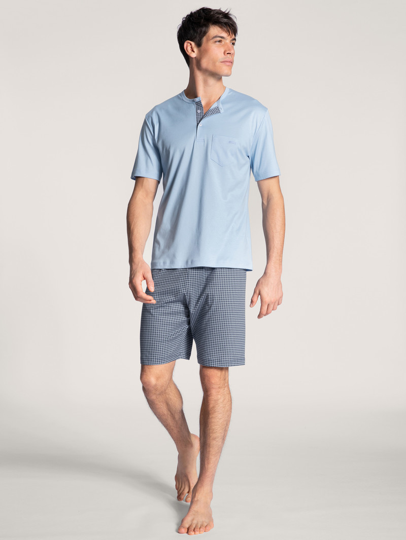 Pigiami Uomo Calida Relax Choice Short Pyjama Blu | 7645-SYMJB