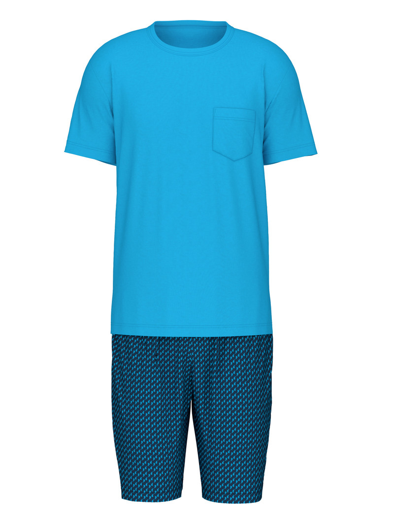 Pigiami Uomo Calida Relax Imprint 1 Short Pyjama Blu | 5091-WERGB