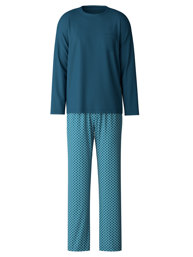 Pigiami Uomo Calida Relax Imprint 3 Pyjama Blu | 8037-BGUYN