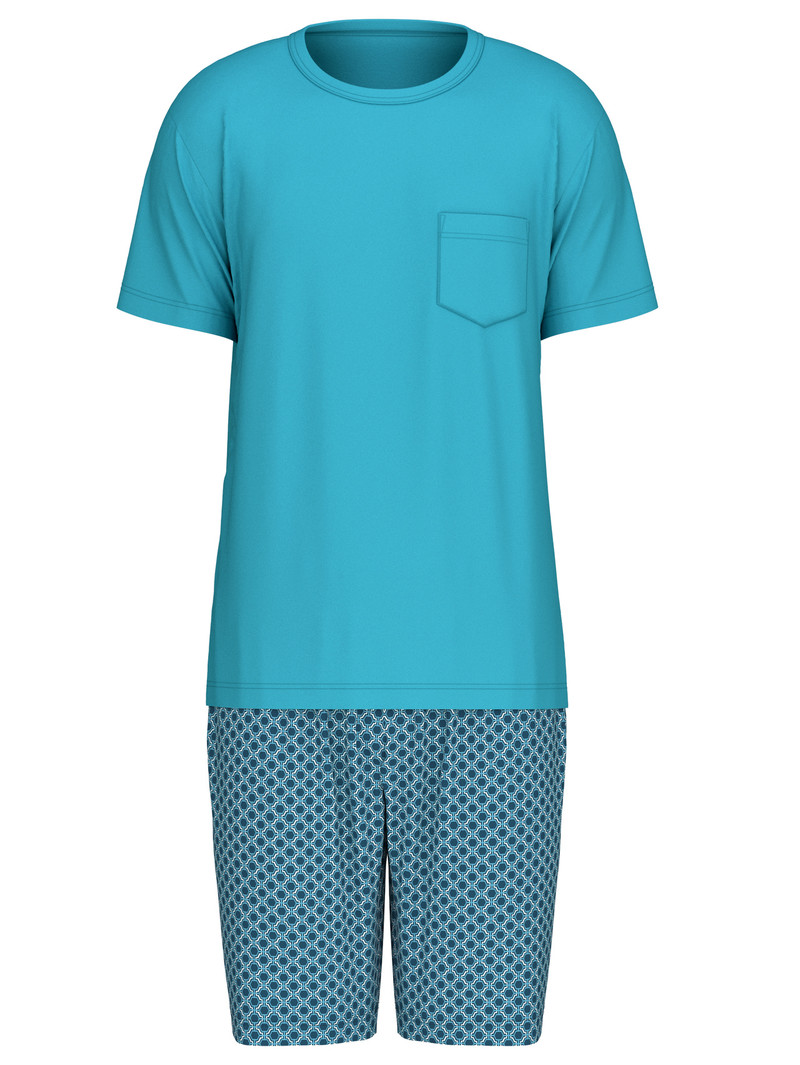 Pigiami Uomo Calida Relax Imprint 3 Short Pyjama Blu | 1298-SGDKY